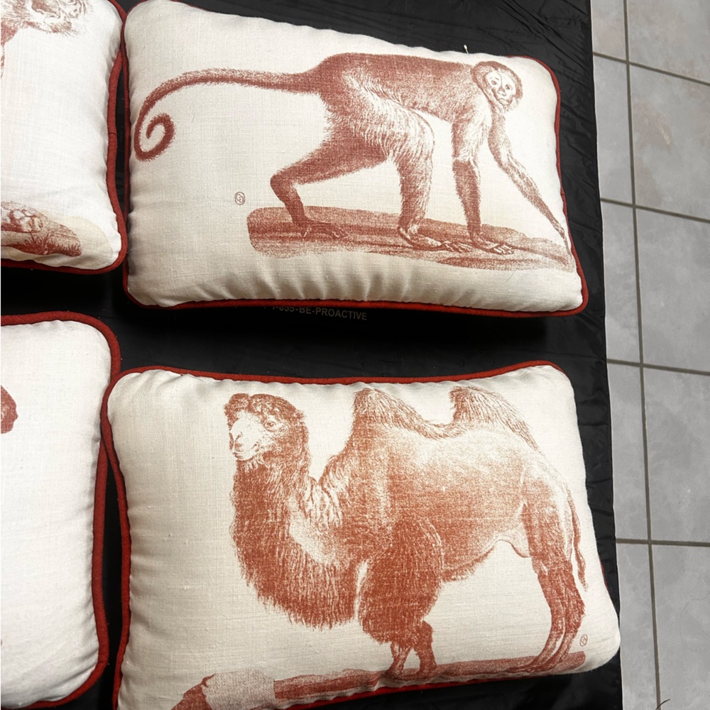 Neiman Marcus African Animal Pillow Set of 4 - Picture 3 of 4